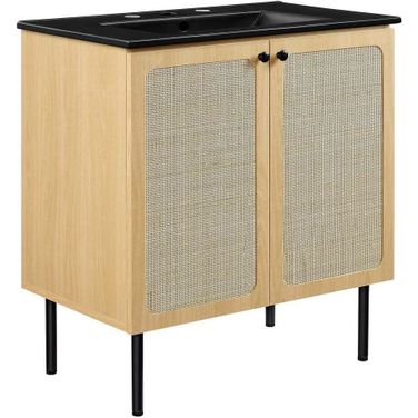 Chaucer 30 Inch Bathroom Vanity In Oak and Black