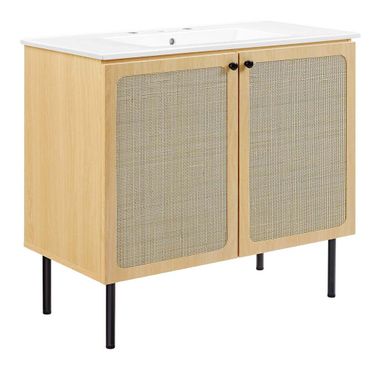 Chaucer 36 Inch Bathroom Vanity In Oak and White