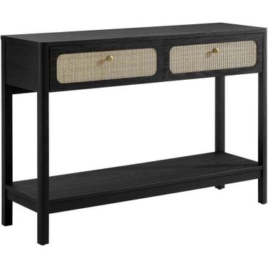Chaucer Wood Entryway Console Table In Black