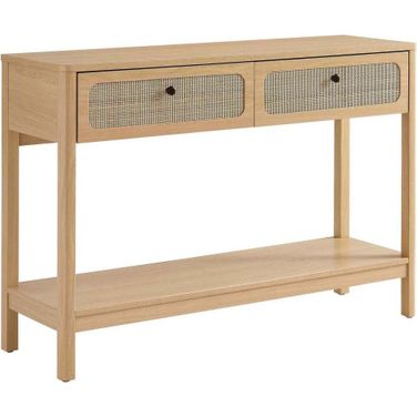 Chaucer Wood Entryway Console Table In Oak