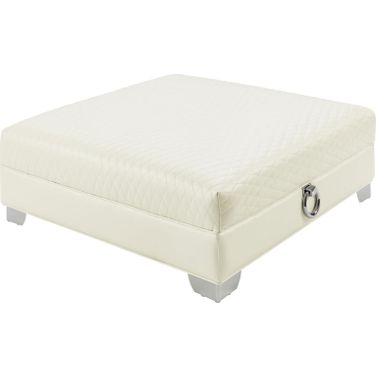 Chaviano Upholstered Ottoman Pearl White