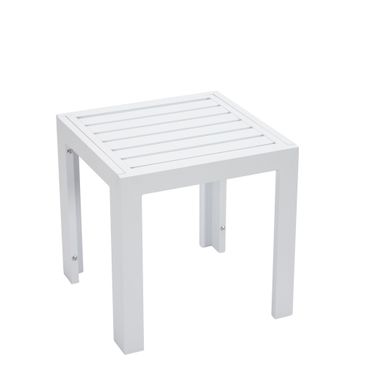 Chelsea Aluminum Patio Side Table In White