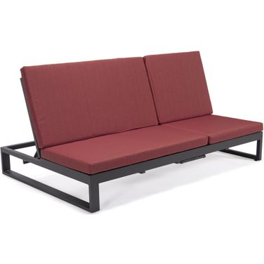 Chelsea Convertible Lounge Reclining Double Chaise with Cushions In Red