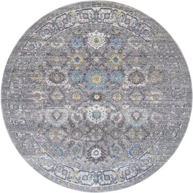 Chelsea Design Power Loom Area Rug- 6' x 6' In Silver
