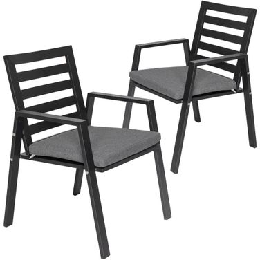 Chelsea Patio Dining Armchair Set of 2 In Black