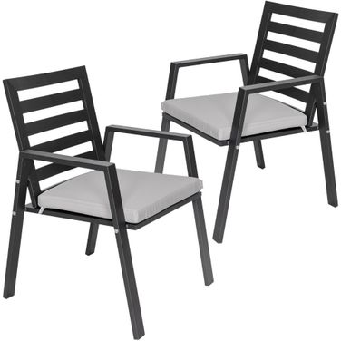 Chelsea Patio Dining Armchair Set of 2 In Light Grey