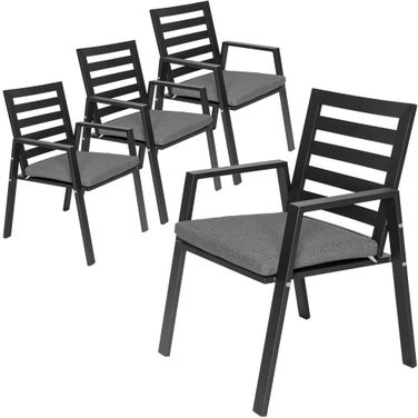Chelsea Patio Dining Armchair Set of 4 In Black