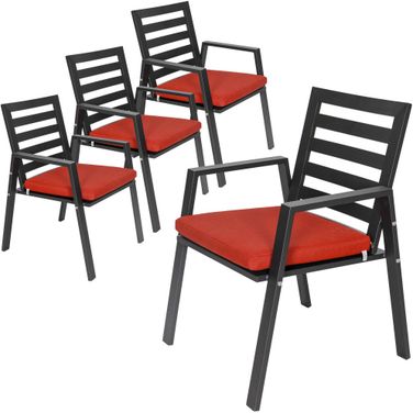 Chelsea Patio Dining Armchair Set of 4 In Cherry Red