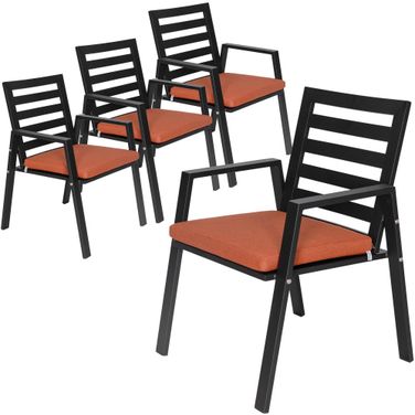 Chelsea Patio Dining Armchair Set of 4 In Orange