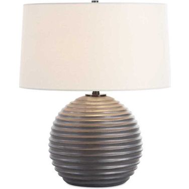 Chelsom Ribbed Table Lamp In Black