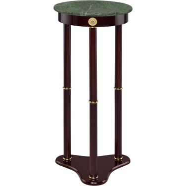 Edie Round Marble Top Accent Table Merlot