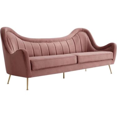 Cheshire Dusty Rose Channel Tufted Performance Velvet Sofa