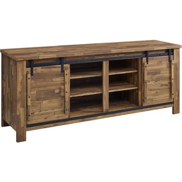 Cheshire Walnut 71 Inch Rustic Sliding Door TV Stand