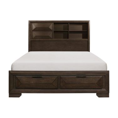 Chesky California King Platform Bed with Footboard Storage In Espresso