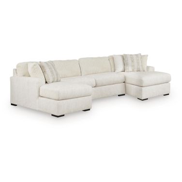 Chessington 3-Piece Sectional with Double Chaise In Ivory