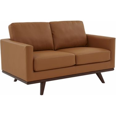 Chester Leather Loveseat In Cognac Tan