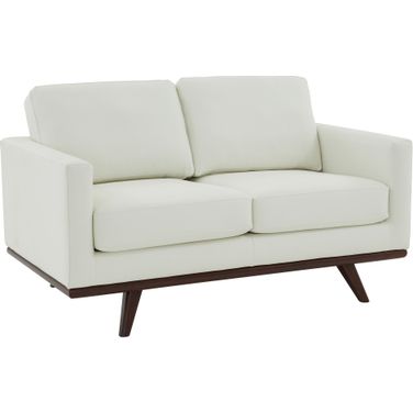 Chester Leather Loveseat In White