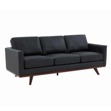 Chester Leather Sofa In Black