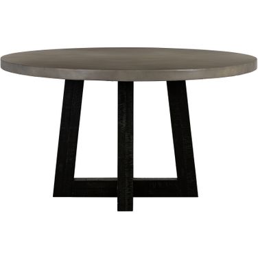 Chester Modern Concrete and Acacia Round Dining Table