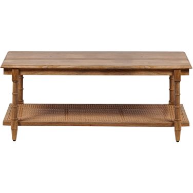 Chesterfield Wood and Cane Coffee Table In Natural