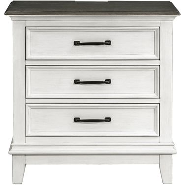 Chesterton Nightstand In Brown and White