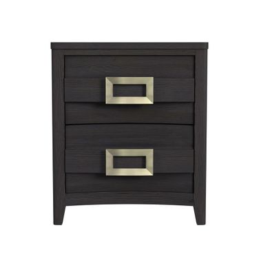 Chett 2-Drawer Nightstand with USB In Black