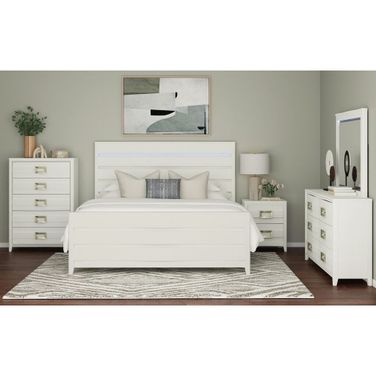 Chett Bedroom Set with LED In White