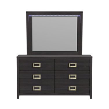 Chett Dresser and Mirror Set with LED In Black