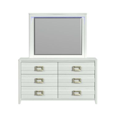 Chett Dresser and Mirror Set with LED In White