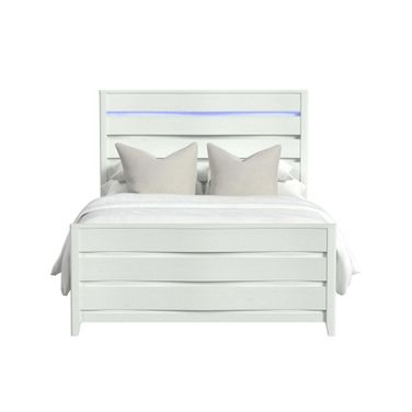 Chett Full Bed with LED In White