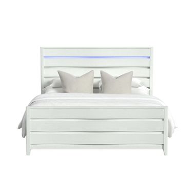 Chett King Bed with LED In White