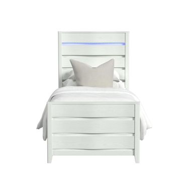 Chett Twin Bed with LED In White
