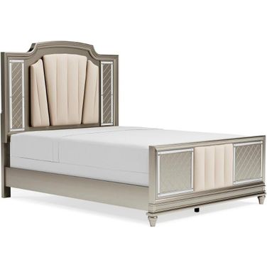 Chevanna Platinum Queen Upholstered Panel Bed
