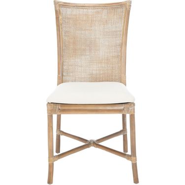 Chiara Rattan Accent Chair with Cushion Set of 2 in Grey