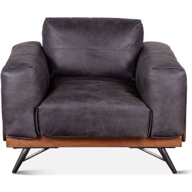 Chiavari Armchair In Antique Ebony Leather