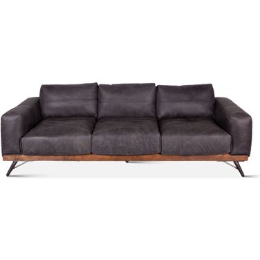 Chiavari Sofa In Antique Ebony Leather