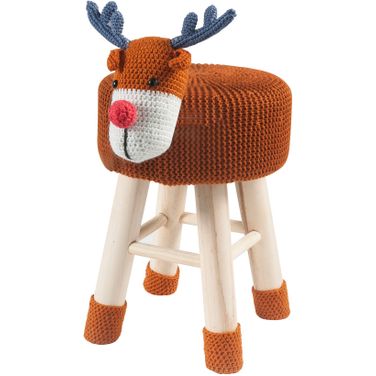 Children's Modern Deer Ottoman Stool In Brown