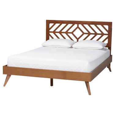 Chinedu Queen Platform Bed In Ash Walnut
