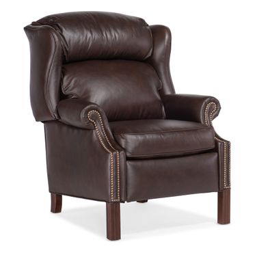 Chippendale Power Reclining Wing Chair In Chocolate