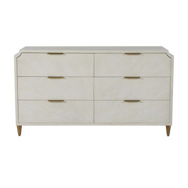 Chiri Chest In Cerused White and Stained Gold