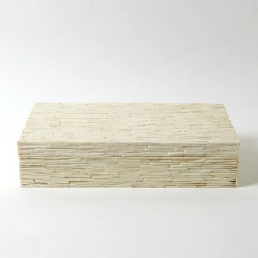 Chiseled Bone Storage Large Box In White