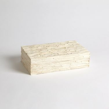 Chiseled Bone Storage Medium Box In White