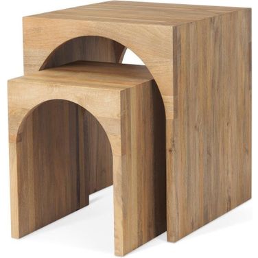 Chloe Cottage Wood Nesting Accent Tables Set of 2