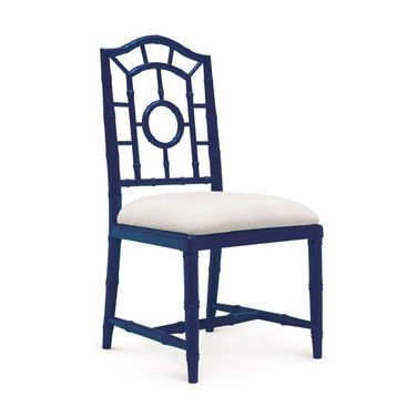 Chloe Side Chair Set of 2 In Deep Sea Blue