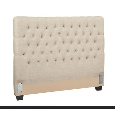 Chloe Tufted Upholstered Eastern King Headboard Oatmeal