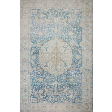 Chris Loves Julia x Loloi Jules Antique and Sky 18" x 18" Sample Rug