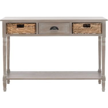 Christa Vintage White Console Table with Storage