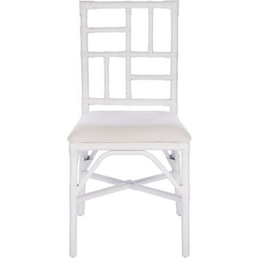 Christine Accent Chair with Cushion Set of 2 in White