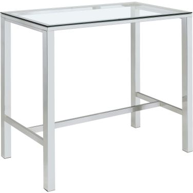 Tolbert Bar Table with Glass Top Chrome