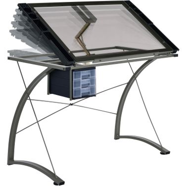 Melo 3-Drawer Drafting Desk Champagne